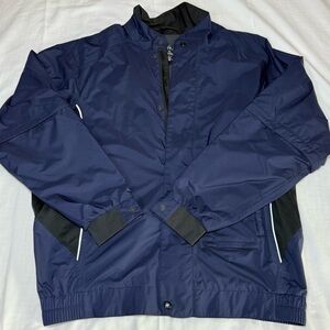 FootJoy DryJoy Tour Collection Blue Full Zip Water Resistant Windbreaker Size M